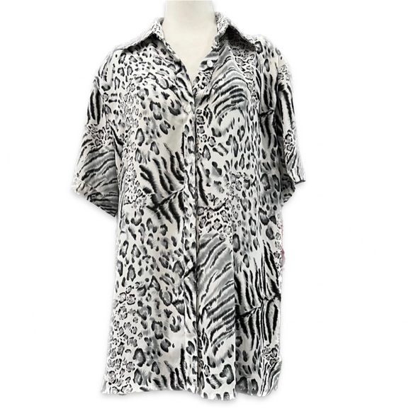 For Me Short Sleeve Blouse with Shoulder Pads - Picture 1 of 14